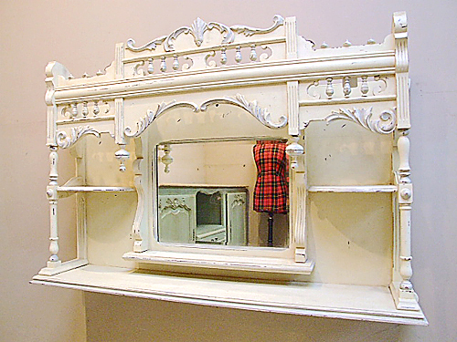 old painted shelf unit
